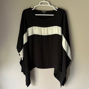 Vince Camuto Black and White Batwing Dress Top